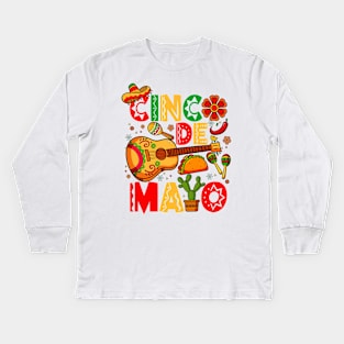 Cinco De Mayo Fiesta Surprise Camisa 5 De Mayo Viva Mexico Kids Long Sleeve T-Shirt